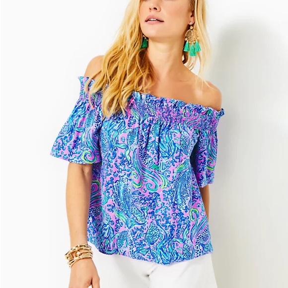 Lilly Pulitzer off the shoulder top - Picture 3 of 8